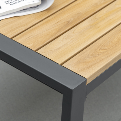 4Pc Garden Sofa Set with Padded Cushions, with Coffee Table, Grey