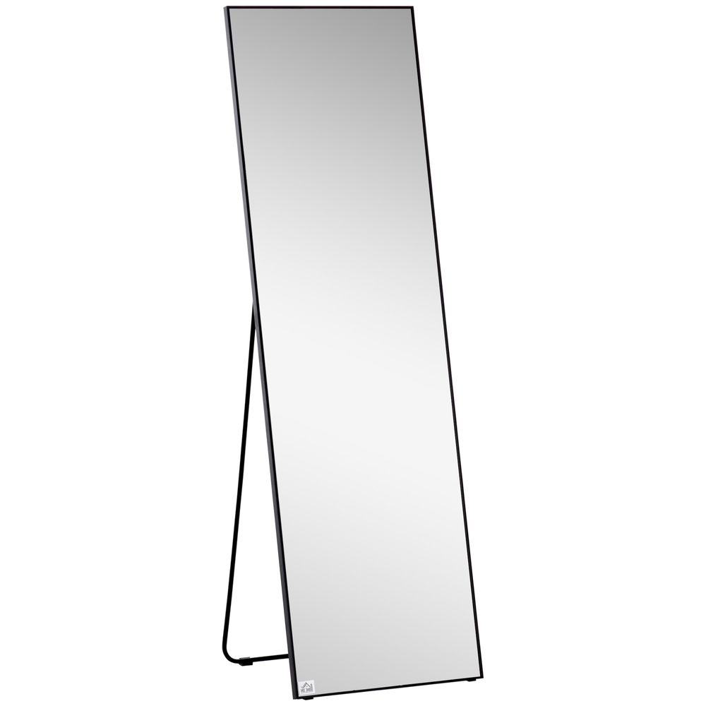 HOMCOM Full Length Mirror, Free Standing or Wall Hanging, Tall Full Body Mirror for Bedroom, Hallway, Black