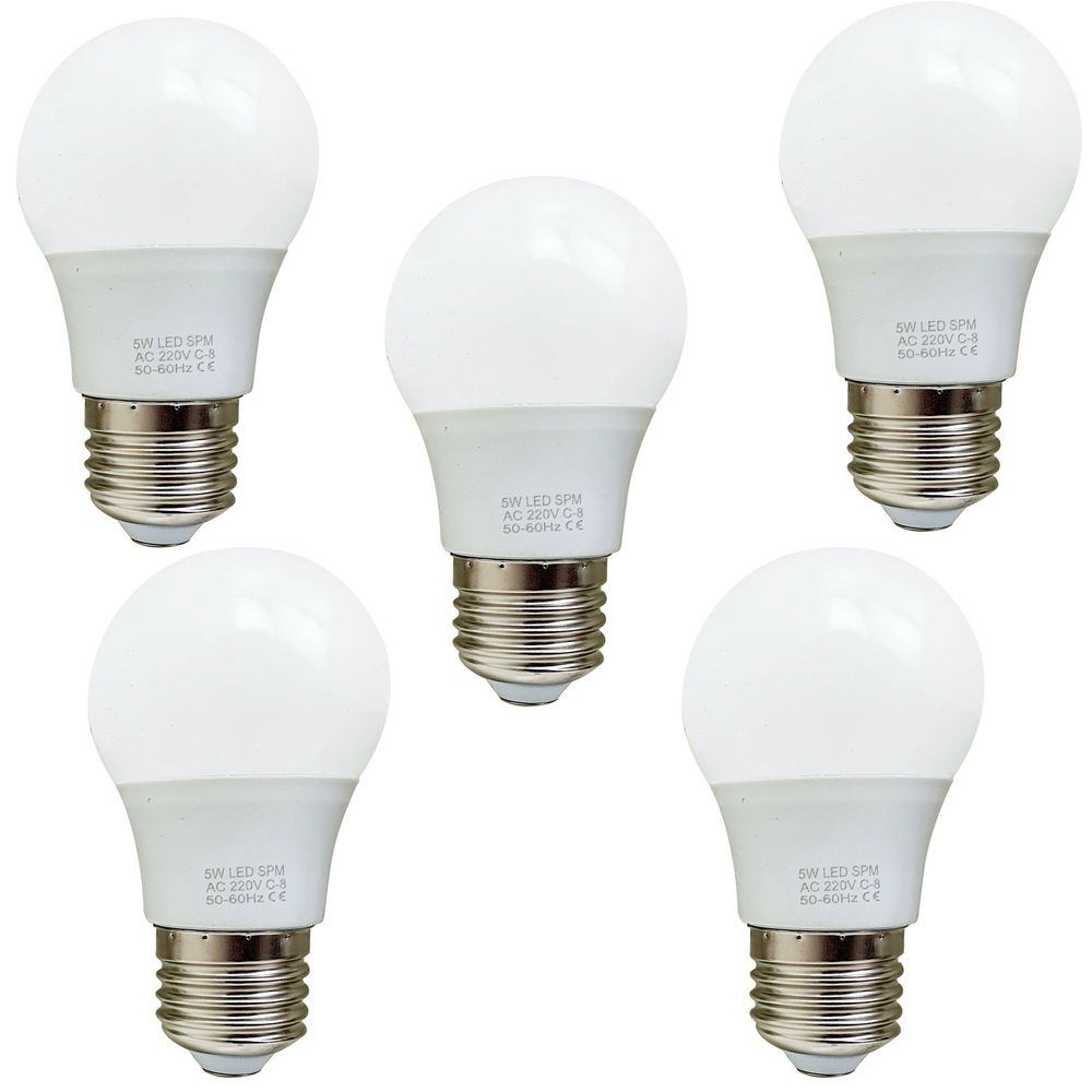 5W E27 Screw LED Light GLS bulbs, Energy Saving Edison  Cool White 6000K non dimmable lights
