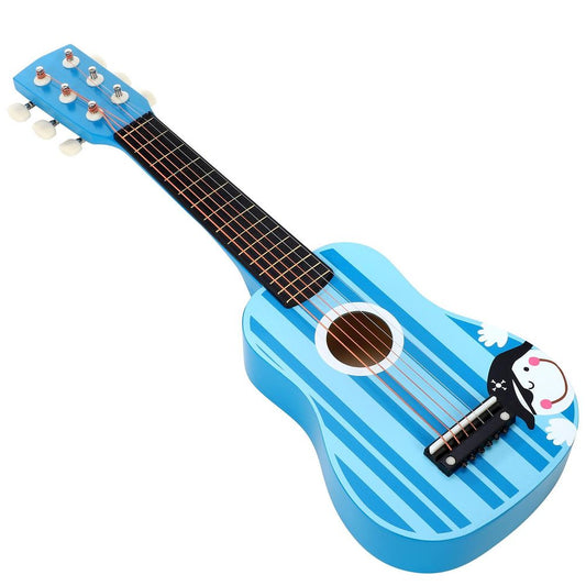 Authentic SOKA Wooden Stripe Blue Pirate Guitar | High-Quality Childrens Musical Instrument