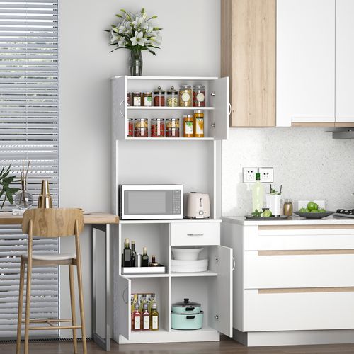 Kitchen Cabinet Storage W/Particle Board, 71W x 41D x 178Hcm-White Oak
