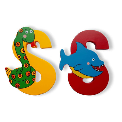 Vinsani Wooden Jungle Animal Upper Case Alphabet Letters Personalised Bedroom Wall Door Name