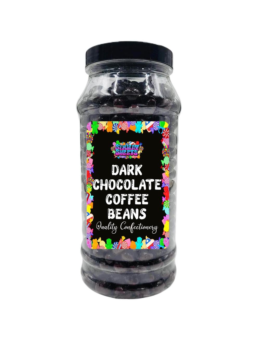 Delicious Dark Chocolate Coffee Beans in Retro Sweets Gift Jar