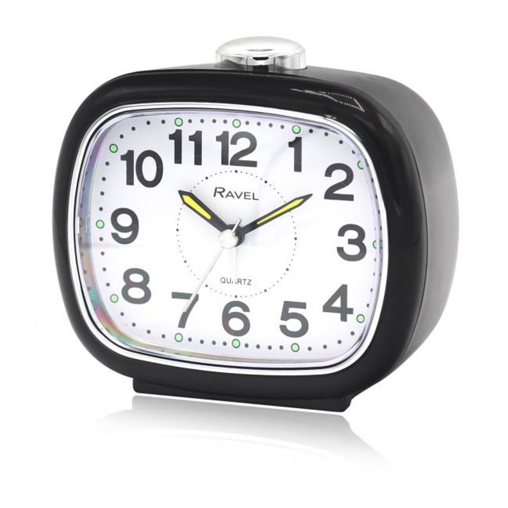 Ravel Large Sized Bedside Quartz Alarm Clock Black RC045.3