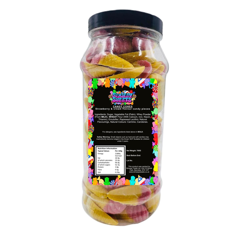 Chocolate Candy Cones Ice Cream Shapes Retro Sweets Gift Jar - 705g