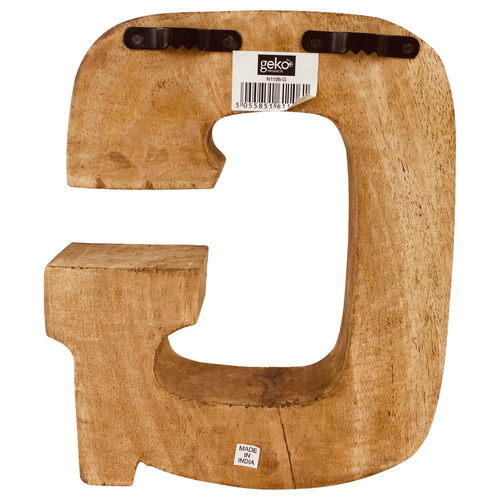 Hand Carved Wooden Embossed Letter G