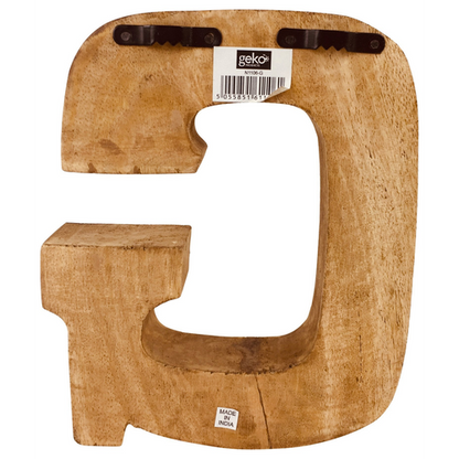 Hand Carved Wooden Embossed Letter G