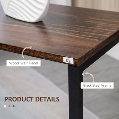 Homcom C-Shaped Nesting Tables Set of 3 with Steel Frame, Rustic Brown