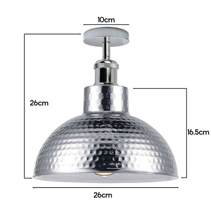 Vintage Industrial Metal Chrome Ceiling Light - High Quality & Stylish Flush Mount