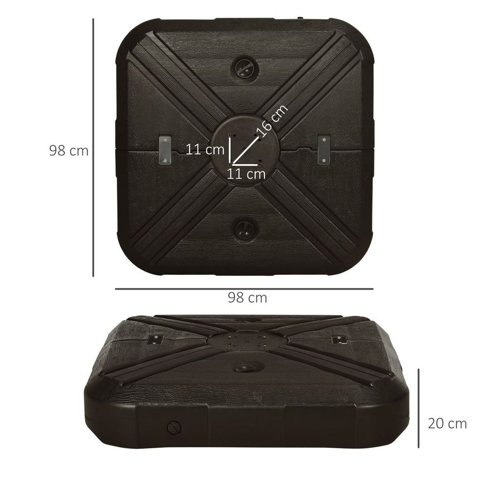 Premium Outsunny Cantilever Parasol Base Weights - Steel Cross Base & Wheels - High Quality