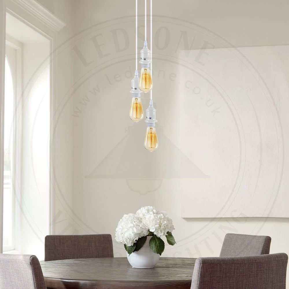 10 Pack Industrial Pendant Light Fitting, lampshade addable E27 Lamp Holder Fitting Set with PVC Cable