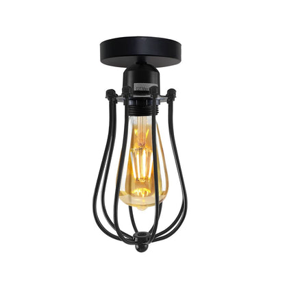 Vintage Industrial Geometric Balloon Shaped Wire Cage Light  Lighting Bulb Holder