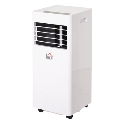 HOMCOM 4-In-1 Portable Air Conditioner, White Air Conditioning Unit, with Remote Control Wheels Cooling Dehumidifying Ventilating - 7000BTU