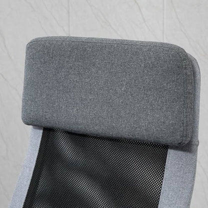 Office Chair Mesh High Back Swivel Task Home Desk Chair w/ Arm, Grey Vinsetto