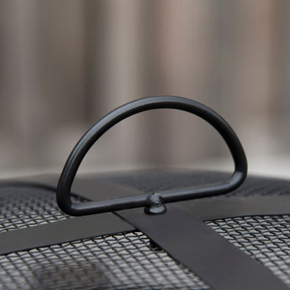 Outdoor Fire Pit with Grill Cooking Grate Screen Cover Fire Poker Bonfire Patio