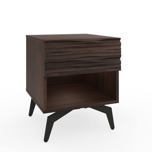 Bantham Side Table Dark Walnut 1 Shelf 1 Drawer
