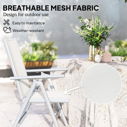 Outsunny 2PCS Folding Chair w/ Breathable Mesh Back and Seat