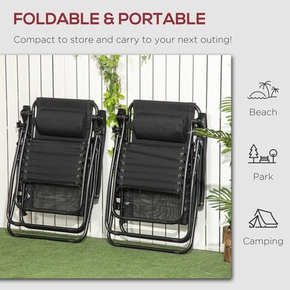 Garden Recliner Chairs Set of 2