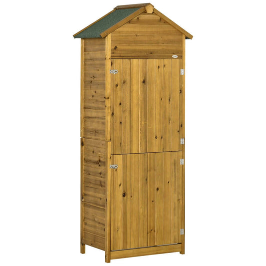 Rustica 191cm Barn Door Apex Garden Store With Shelves Fir Wood Natural by Steadfast