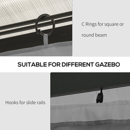 Outsunny 4 Pack Universal Gazebo Replacement Sidewalls Privacy Panel For Most 3 X 4M Gazebo Canopy Pavilion Outdoor Shelter Curtains Accessories Light Grey