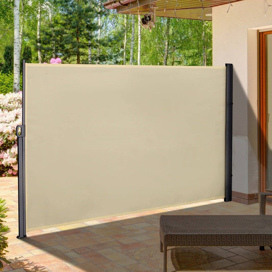 Retractable Sun Side Awning Screen Fence Patio Garden Wall Balcony Screening Panel Outdoor Blind Privacy Divider 3x1.8M