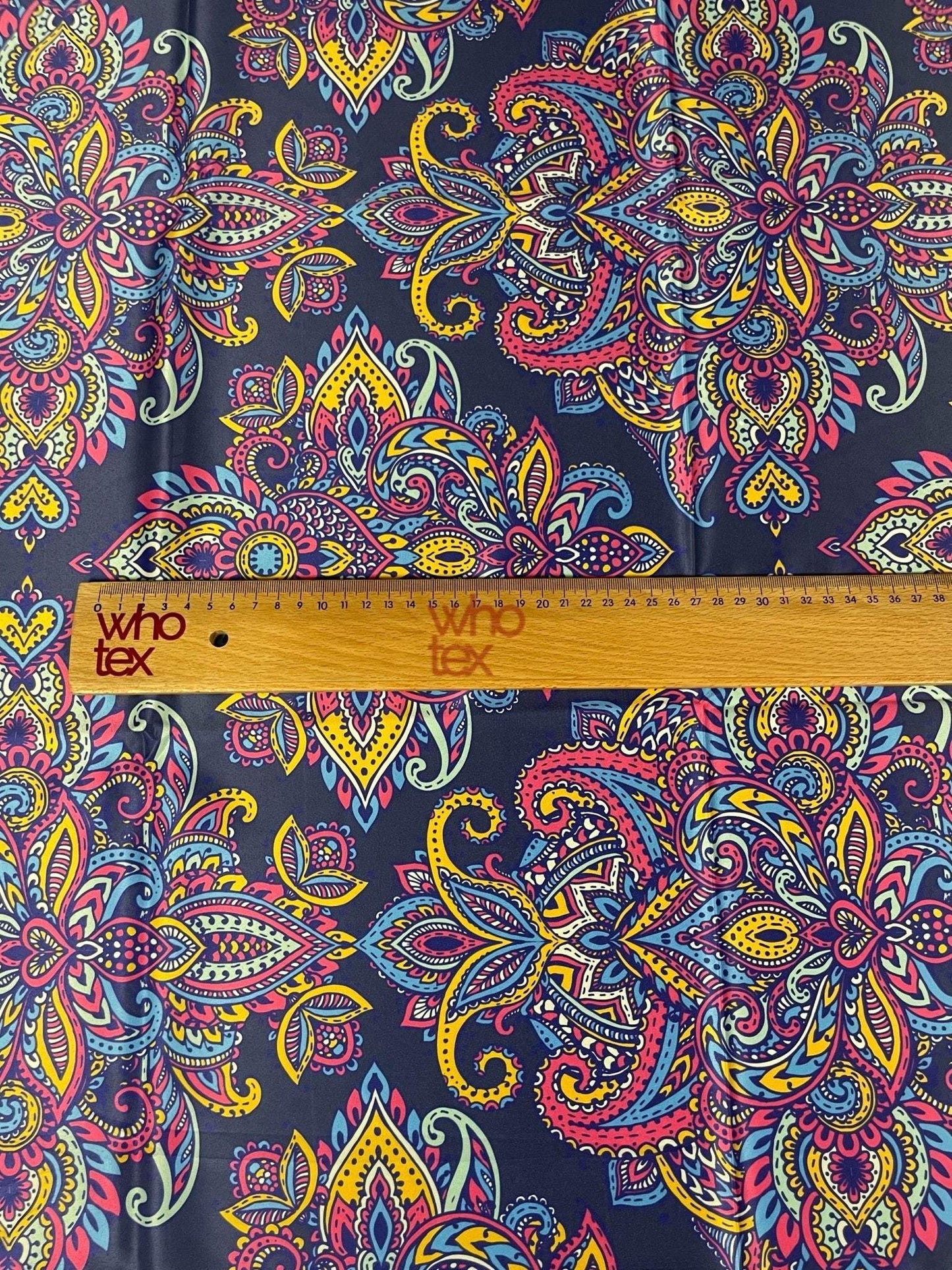 Vibrant Bohemian Paisley Fabric – Custom Printed Fabric on Satin, Crepe, Spandex or Chiffon