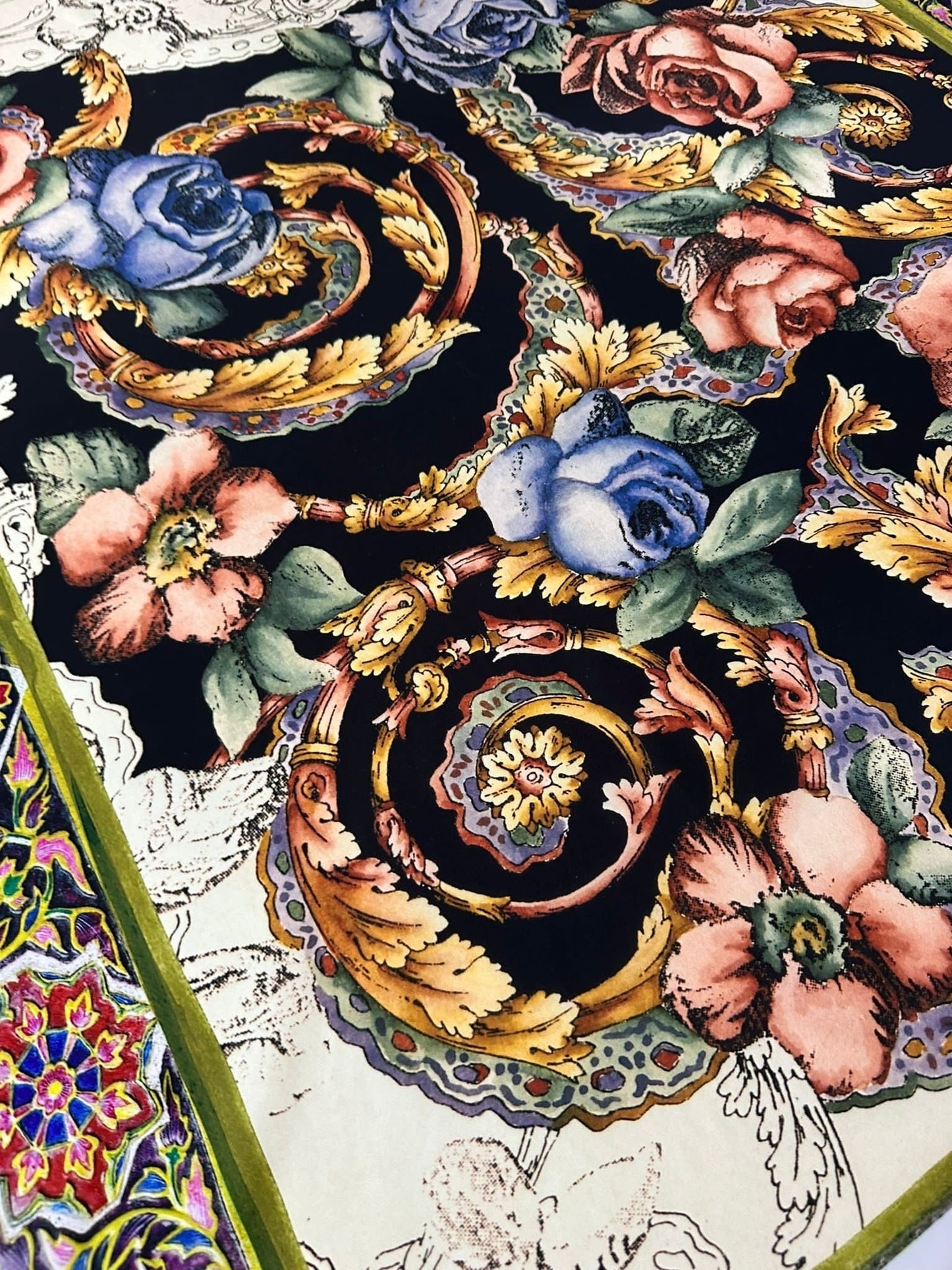Vintage Baroque Floral Fabric