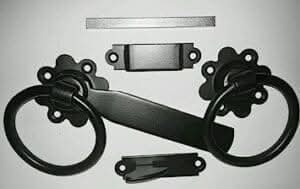 Vintage Style 6" Black Galvanised Plain Ring Gate Latch