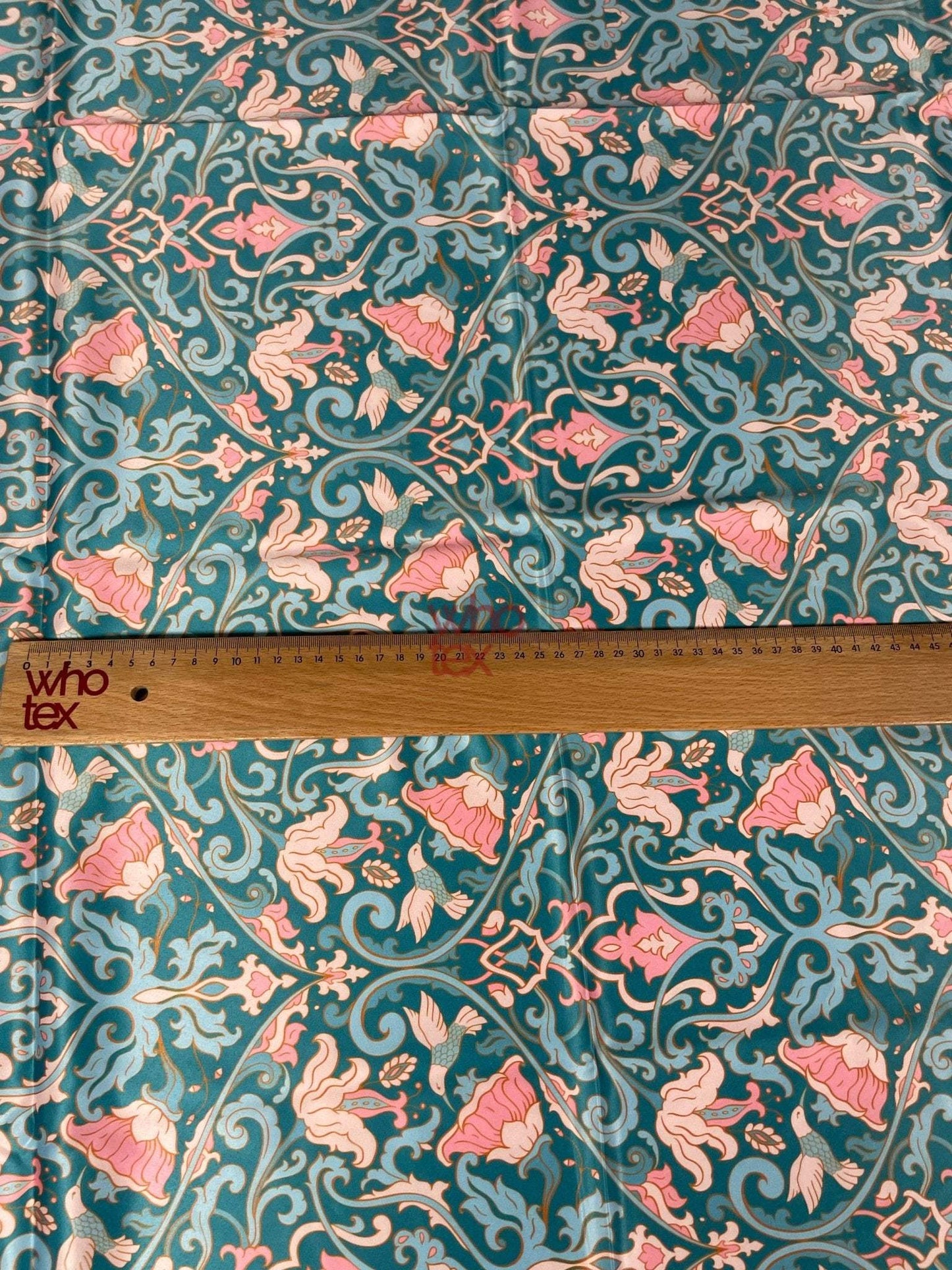 Vintage-Inspired Floral Fabric with Birds – Available in Satin, Crepe, Spandex & Chiffon | By Metre