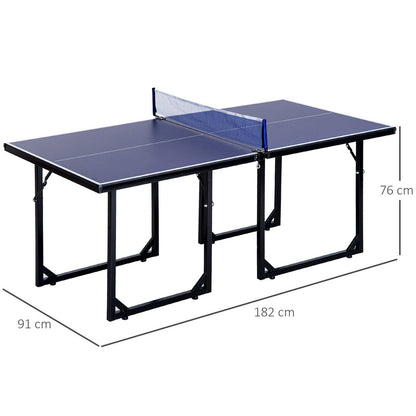 6ft 182cm Mini Table Tennis Table Folding Ping Pong Table with Net Multi-Use Table for Indoor Outdoor Game