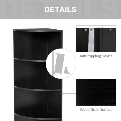 Four-Tier Corner Storage Unit - Black
