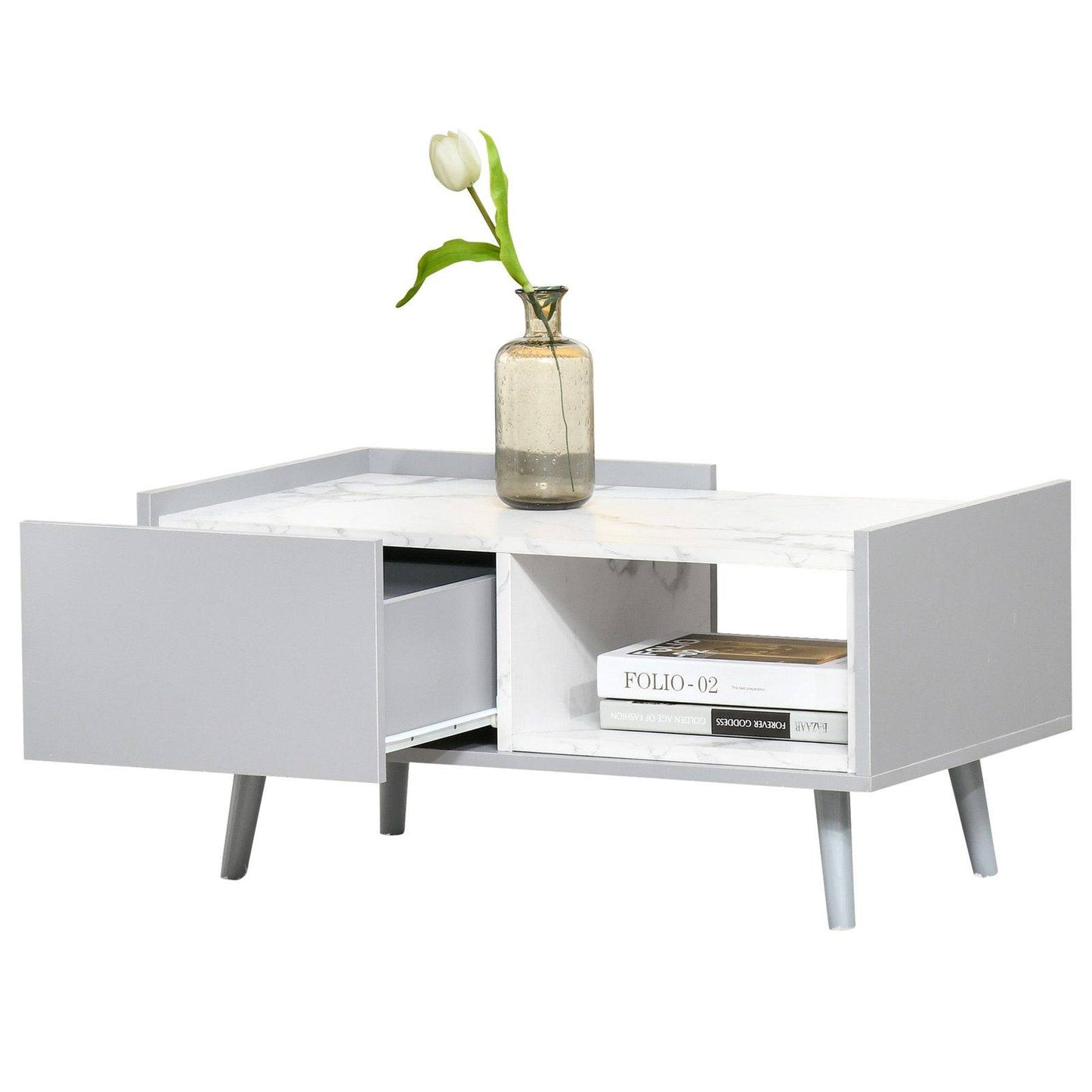 Modern Coffee Table with Marble Effect