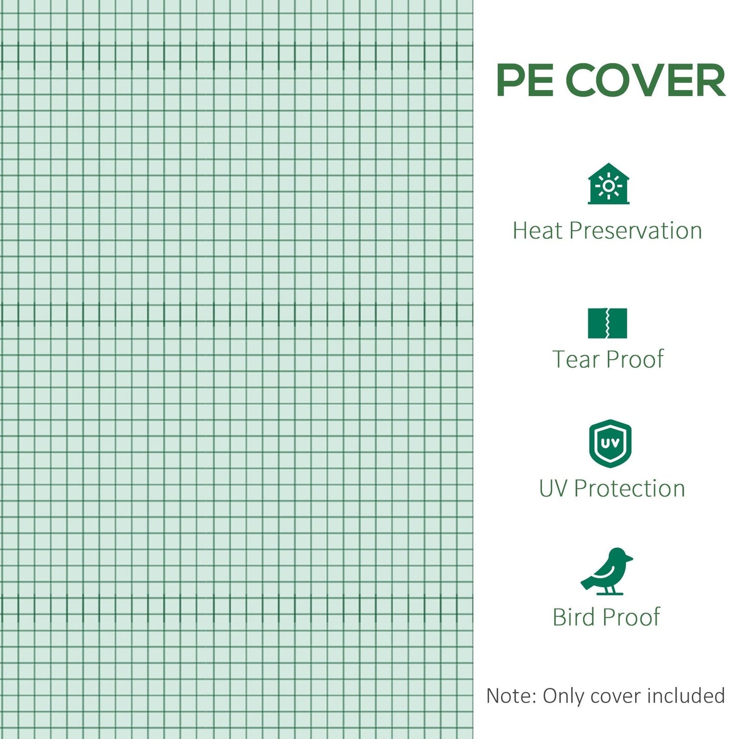 Outsunny 10X7 Ft Greenhouse Replacement Cover For Tunnel Walk-In Greenhouse With Windows Door