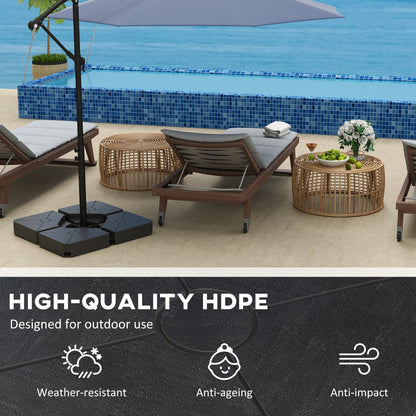 Outsunny Umbrella Weights for Offset Parasols, 64kg Sand/55kg Water Filled