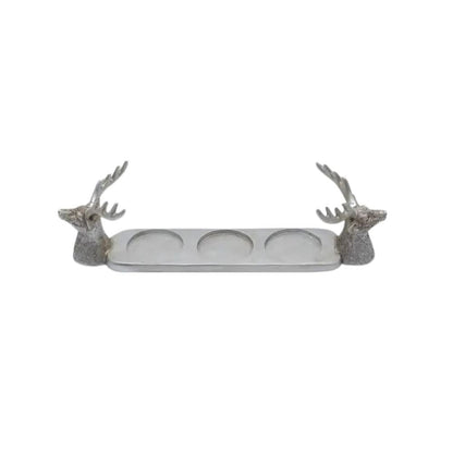 Silver Stag 3 Pillar Candle Holder