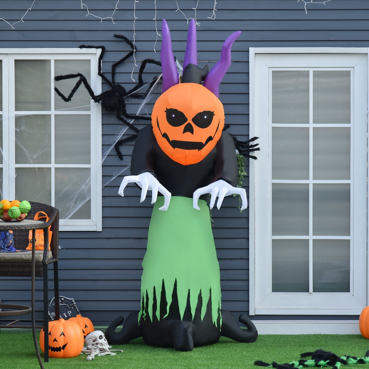 240cm Inflatable Halloween Pumpkin Ghost Decoration w/ LED Lights