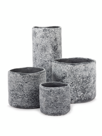 Grey Black Ancient Pot M