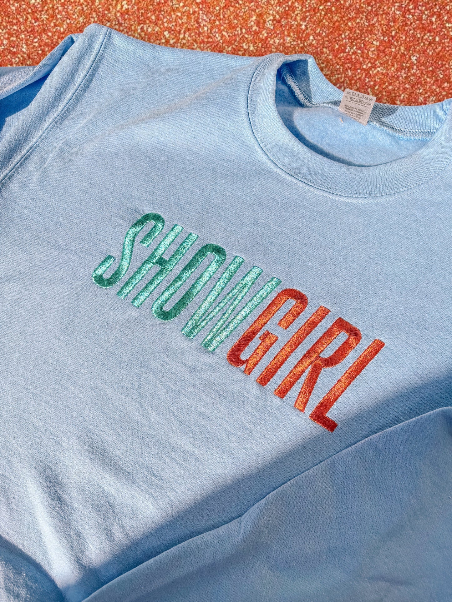 SHOWGIRL embroidered crewneck sweatshirt