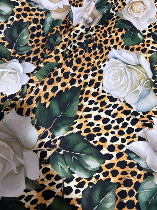 Floral and Cheetah Pattern Fabric