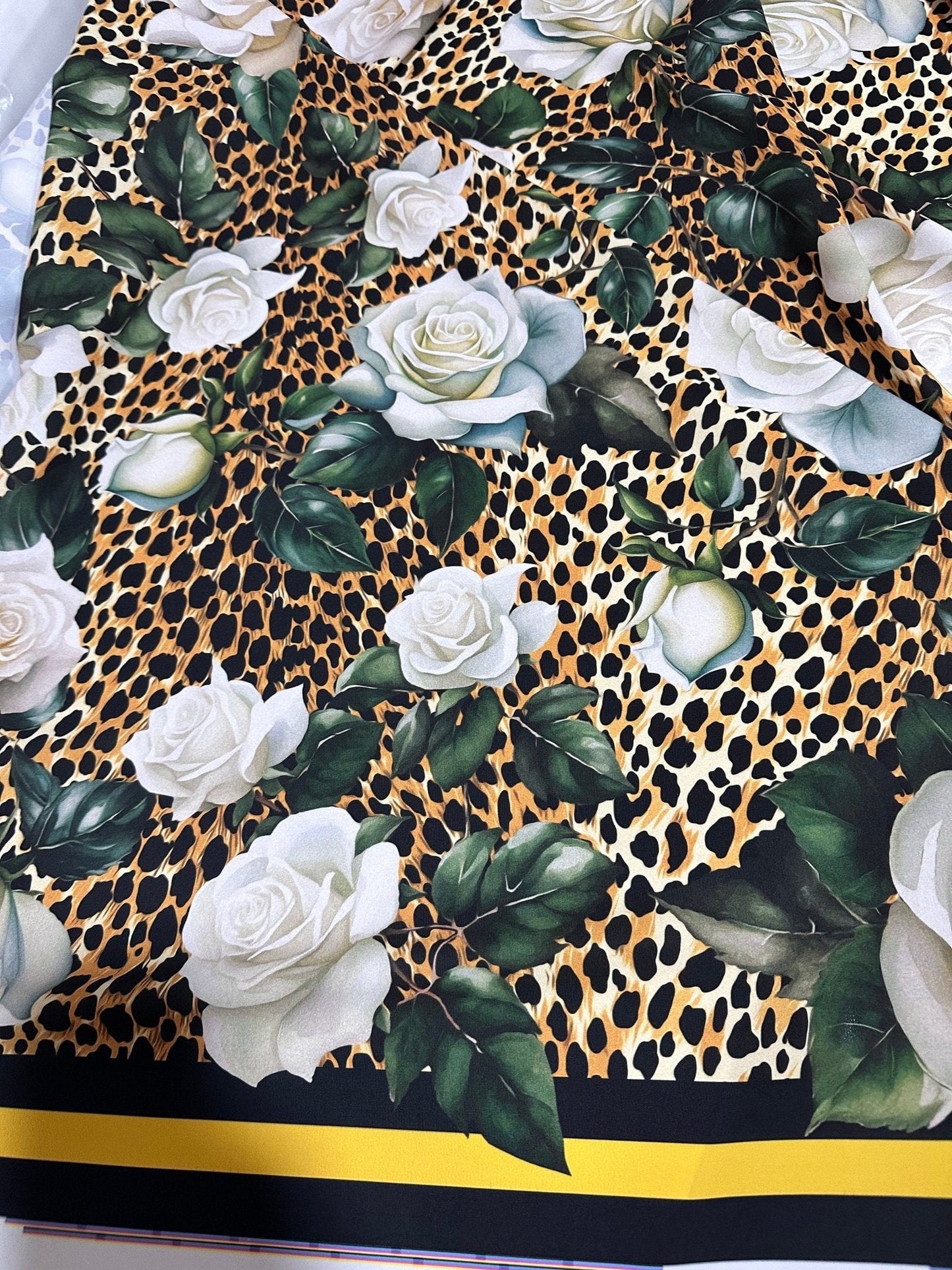 Floral and Cheetah Pattern Fabric