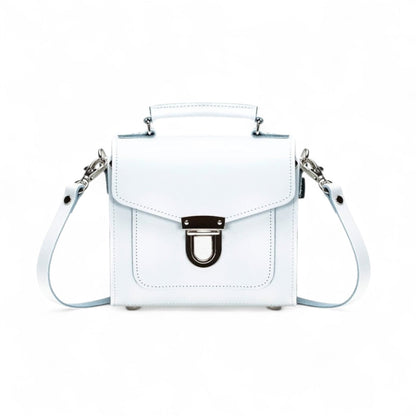 Handmade Leather Sugarcube Handbag - White
