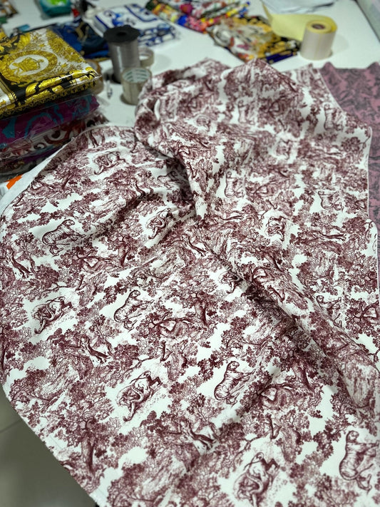 Brown Wild Forest Pattern Fabric