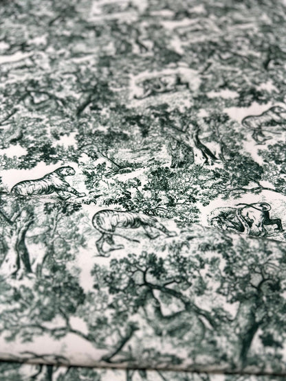 Green Wild Forest Animal Print Fabric