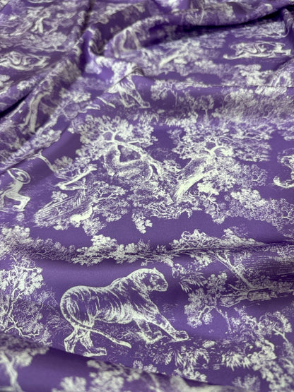 Purple Wild Forest Pattern Fabric