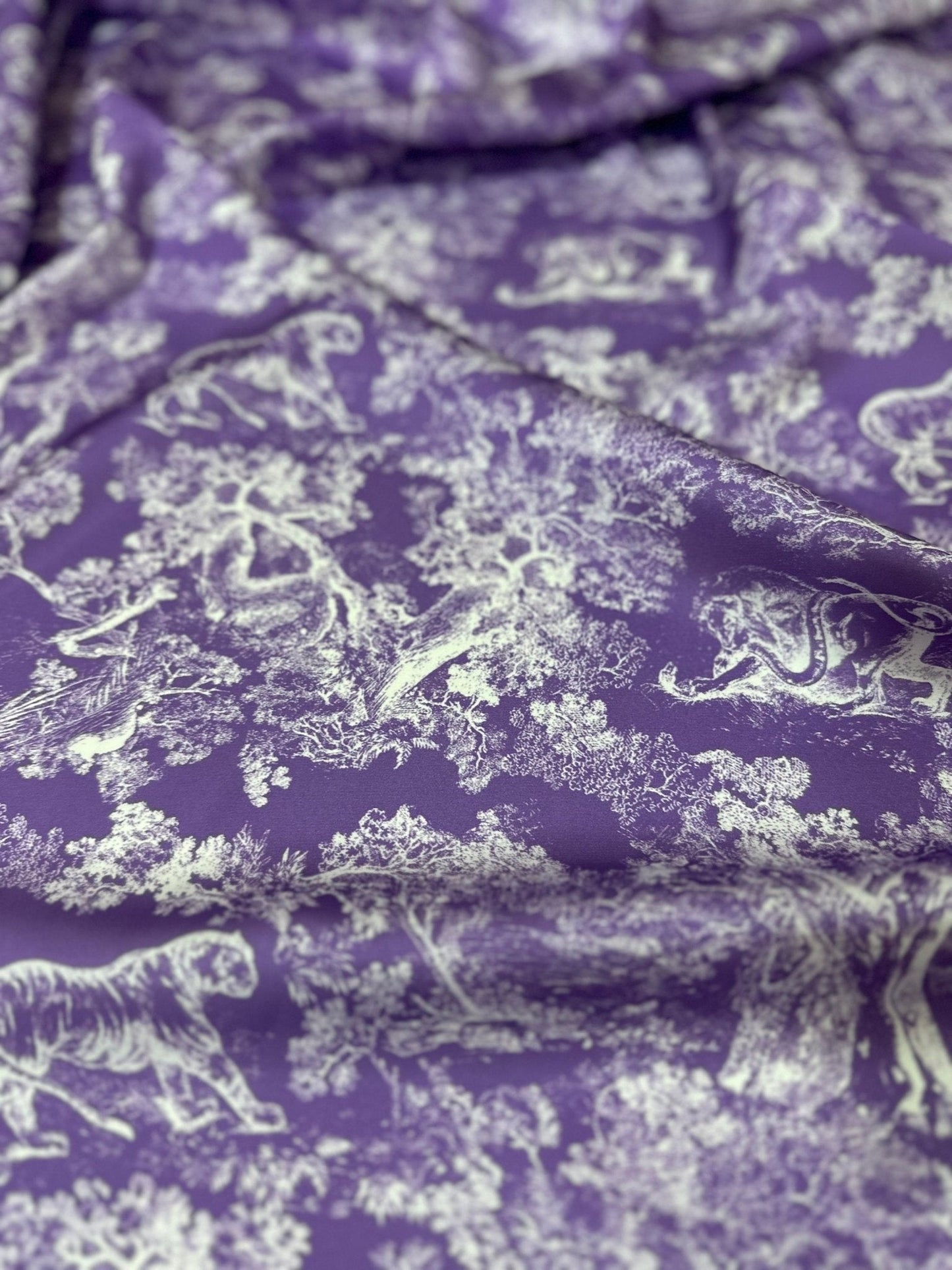 Purple Wild Forest Pattern Fabric
