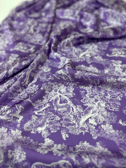 Purple Wild Forest Pattern Fabric – Fabric by Metre, Multiple Options for Sewing & Dressmaking