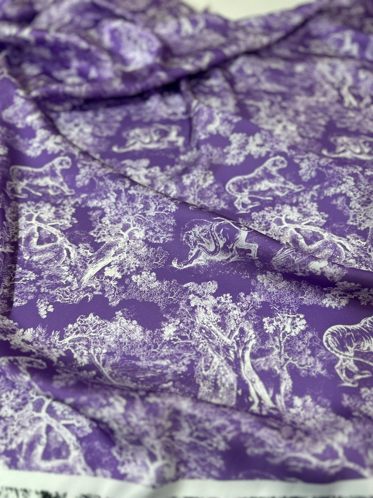 Purple Wild Forest Pattern Fabric
