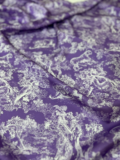 Purple Wild Forest Pattern Fabric