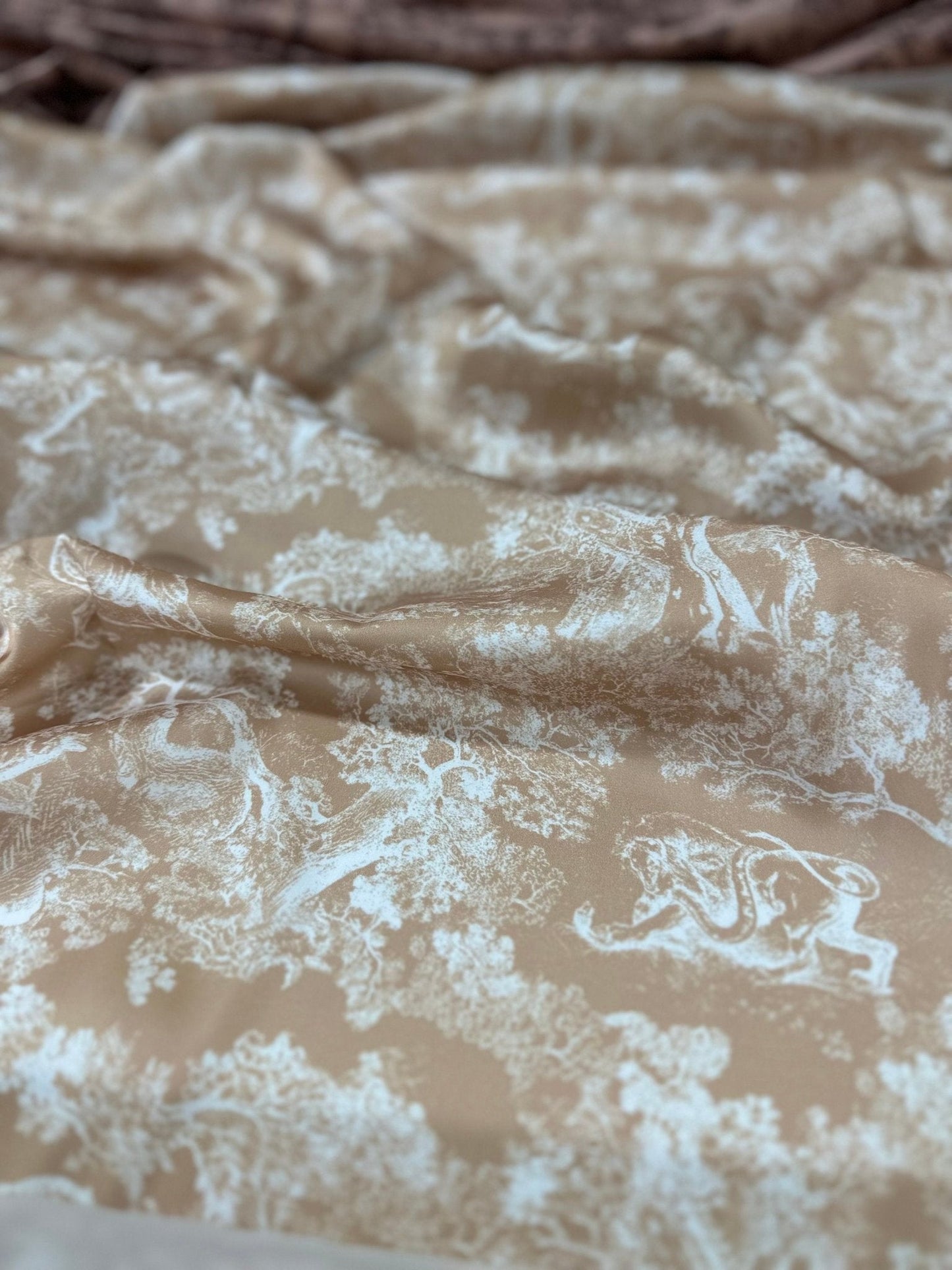 Beige Wild Forest Pattern Fabric