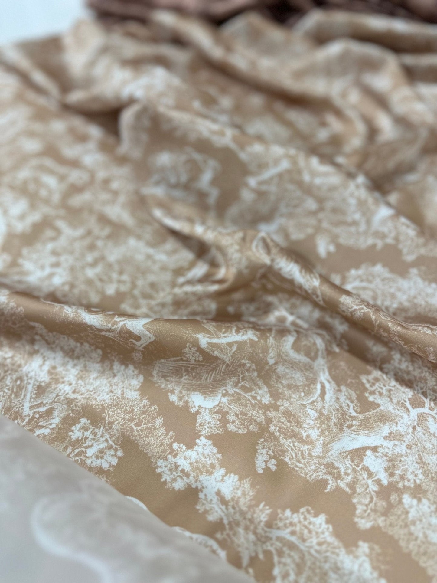 Beige Wild Forest Pattern Fabric
